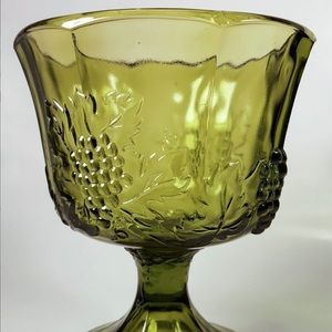 Vintage Green Glass Goblet